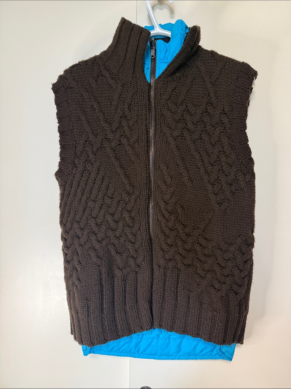 DSQUARED2 Knit Reversible Zip Vest with Blue Liner
